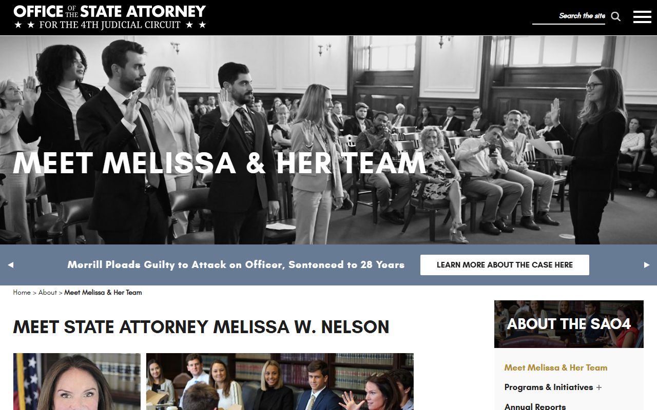 Nassau County prosecutor page for the State Attorney Fourth Judicial Circuit who files charges and court records after an arrest